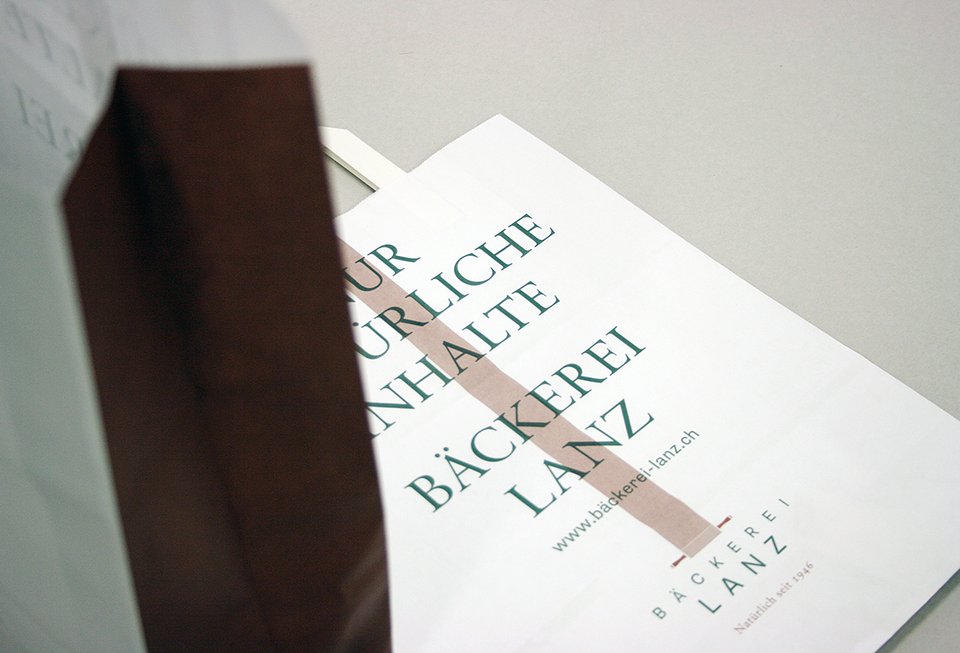 durchzwei, Bäckerei Lanz, Verpackung durchzwei, Bäckerei Lanz, Verpackung, Tragetasche